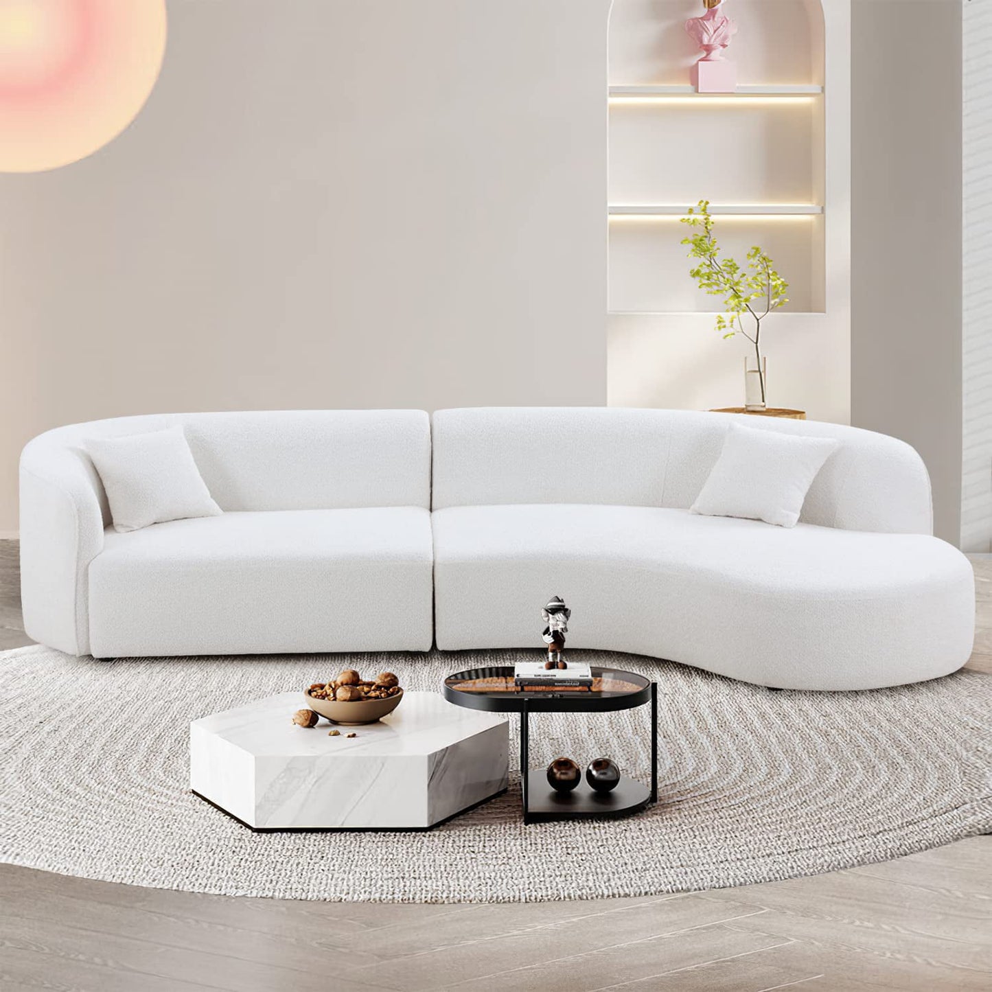 Kevinplus 126" Luxury Modern Style Curved Sofa