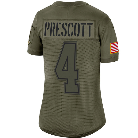 Dallas Cowboys Womens Dak Prescott #4 Nike Limited Salute to Service Jersey
