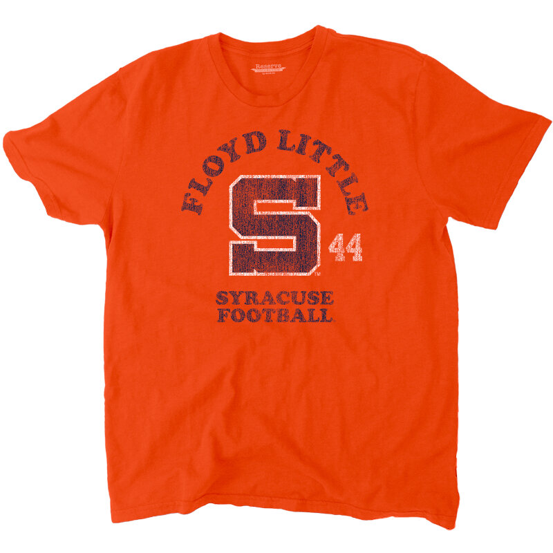 SYRACUSE ORANGE FLOYD LITTLE FOOTBALL 44 TRI-BLEND SHORT SLEEVE T-SHIRT