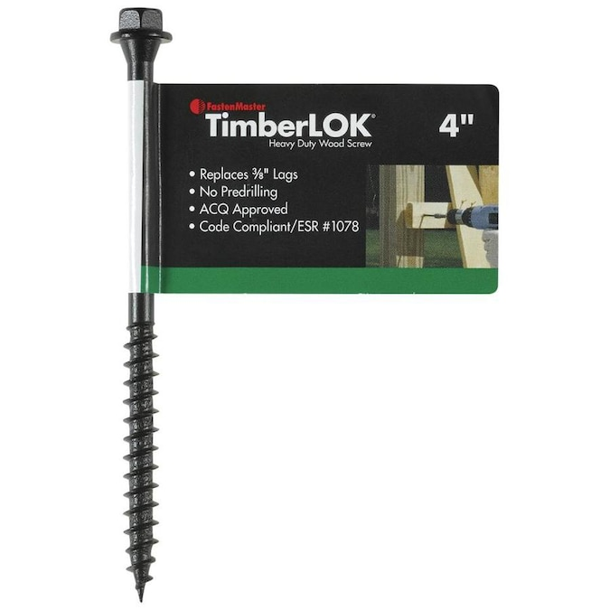 TimberLOK #0 x 4-in Black Ecoat Hex-Head Interior/Exterior Structural Wood Screws