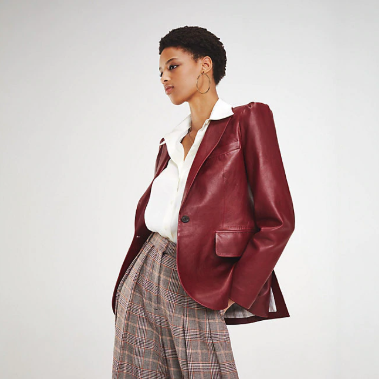 ZENDAYA LEATHER BLAZER