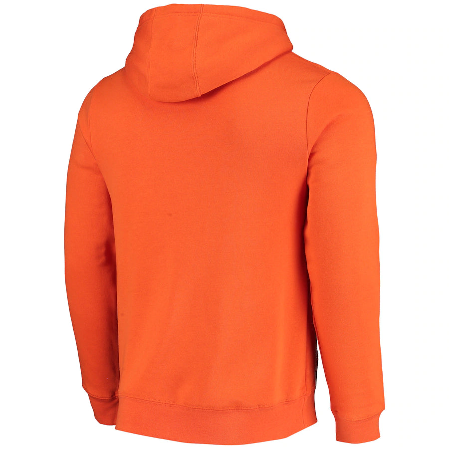 Men's WNBA Fanatics Branded Orange Logo Fitted Pullover Hoodie