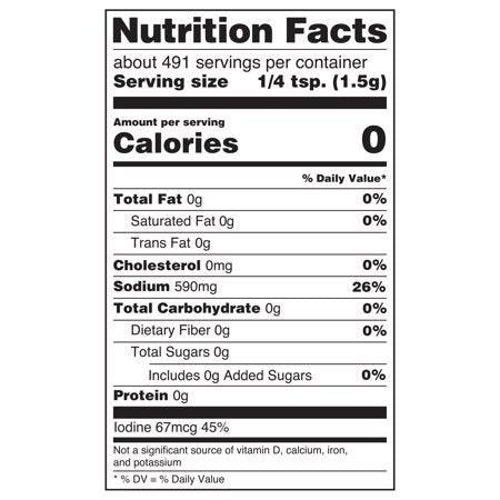Great Value Iodized Salt, 26 oz