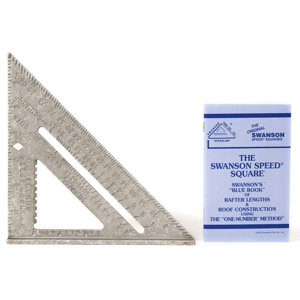 7 in. Speed Square Layout Tool with Plain Markings and Blue Book