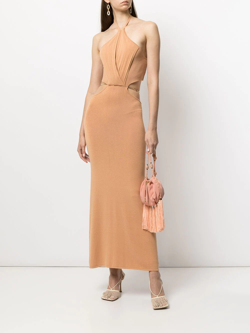 LIMITLESS CHAIN-DETAIL MIDI DRESS