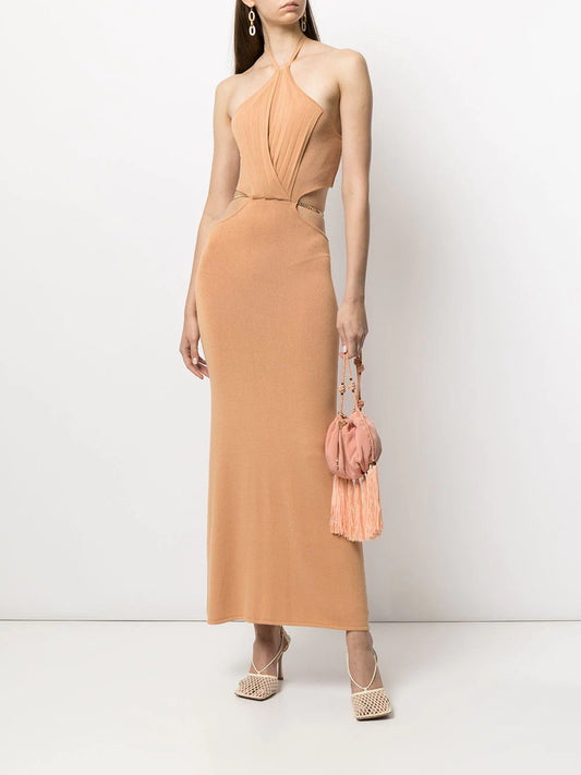 LIMITLESS CHAIN-DETAIL MIDI DRESS