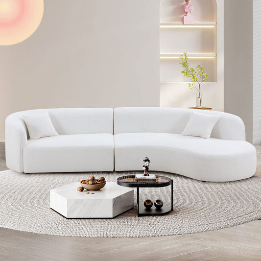 Kevinplus 126" Luxury Modern Style Curved Sofa