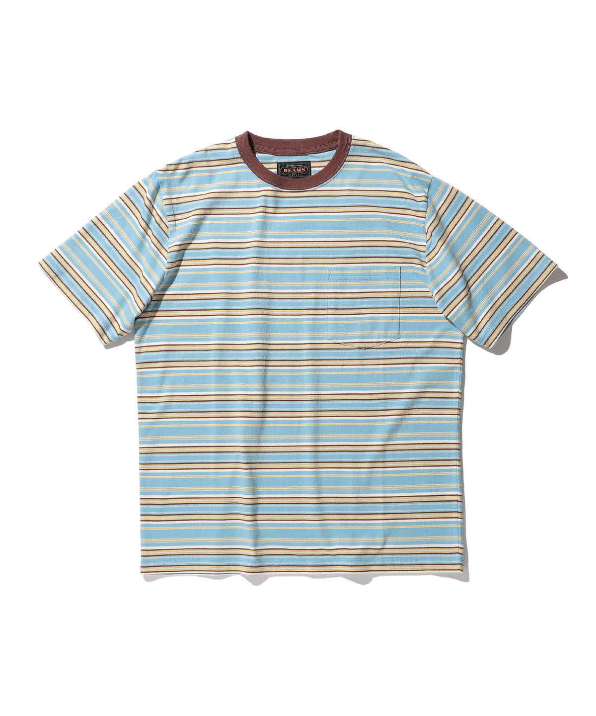 MULTI STRIPED POCKET T-SHIRT