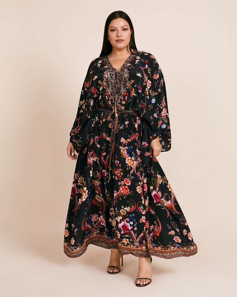 Split Hem Lace Up Kaftan