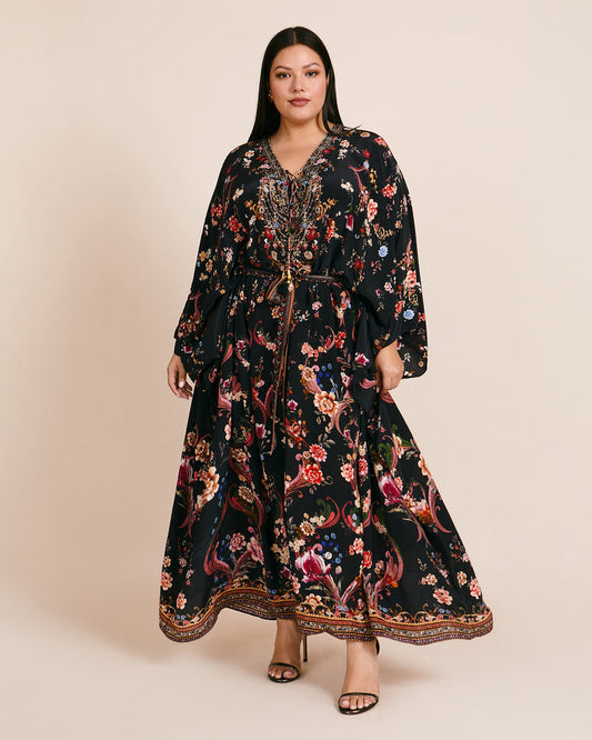 Split Hem Lace Up Kaftan
