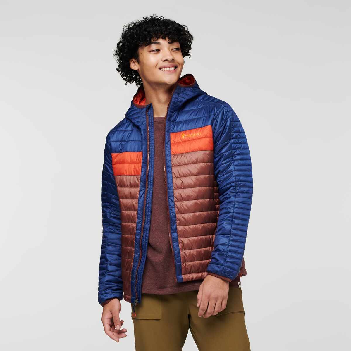 Capa Insulated Hooded Jacket - Men's, Maritime/Chestnut, Model Xavier