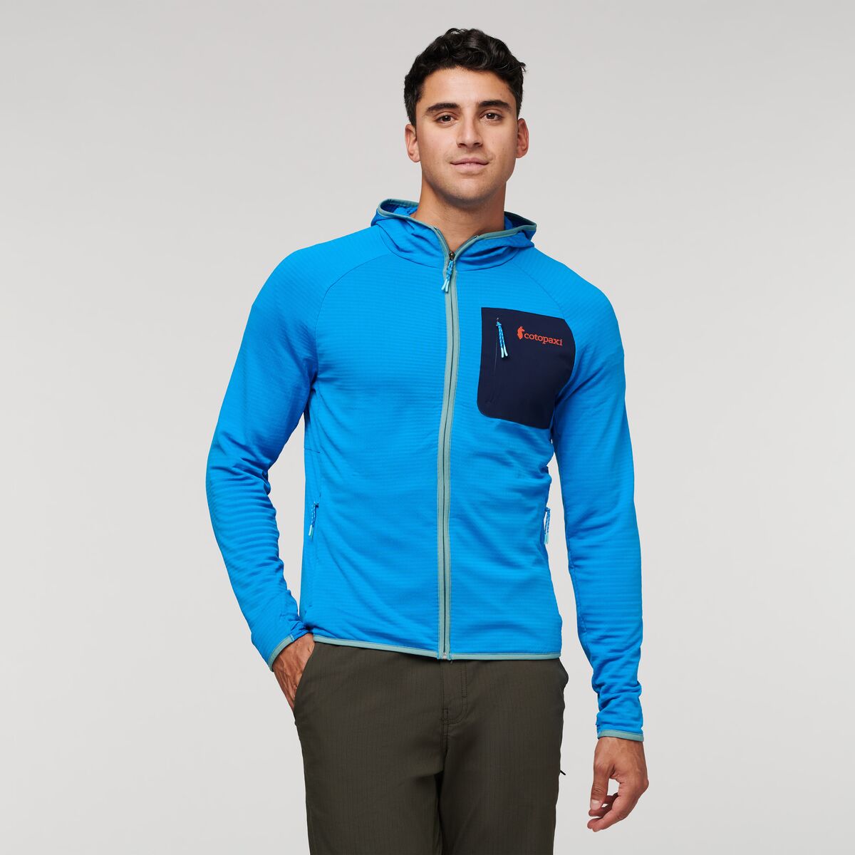Otero Fleece Full-Zip Hooded Jacket - Men's, Saltwater, Model Munther