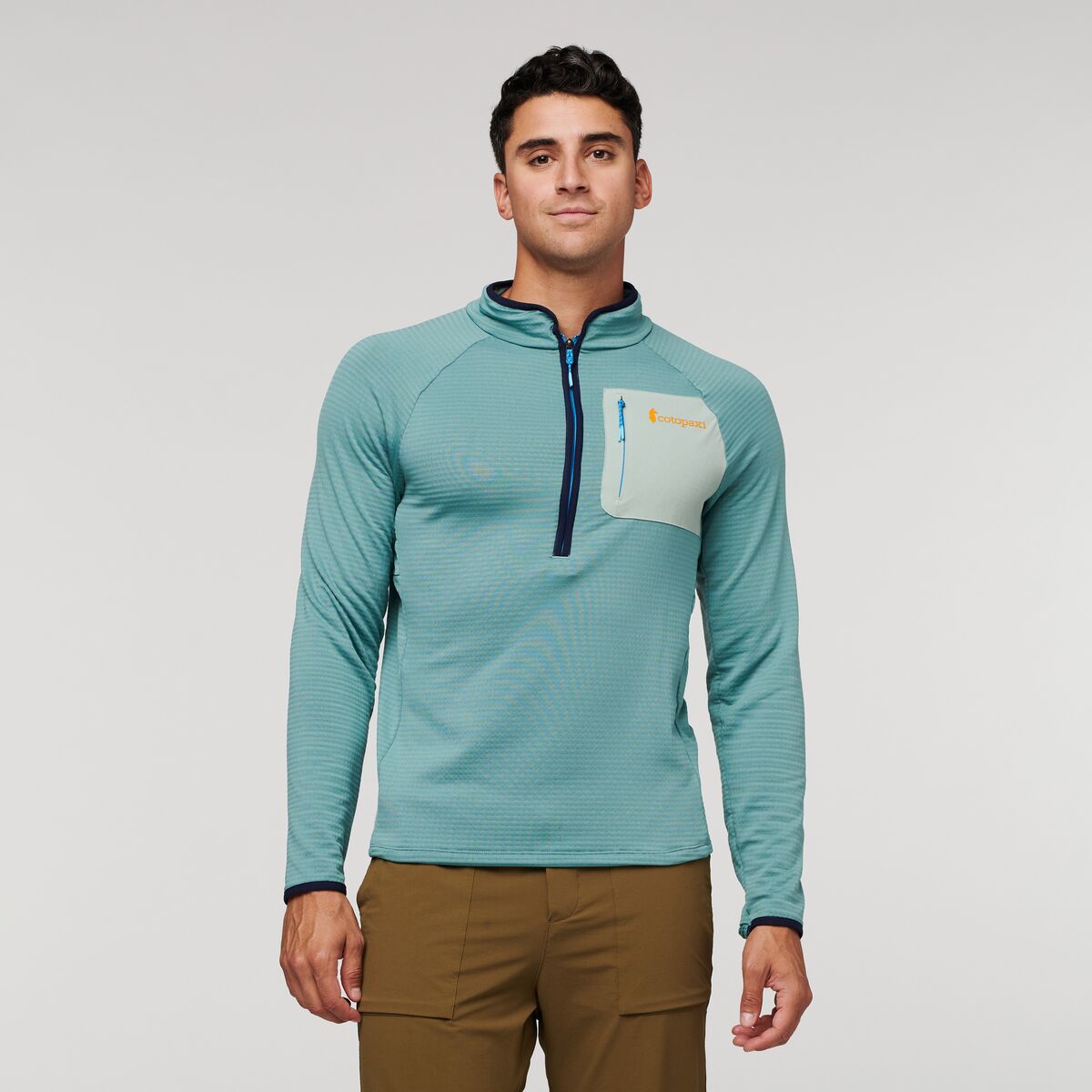 Otero Fleece Half-Zip Pullover - Men's, Bluegrass, Model Munther