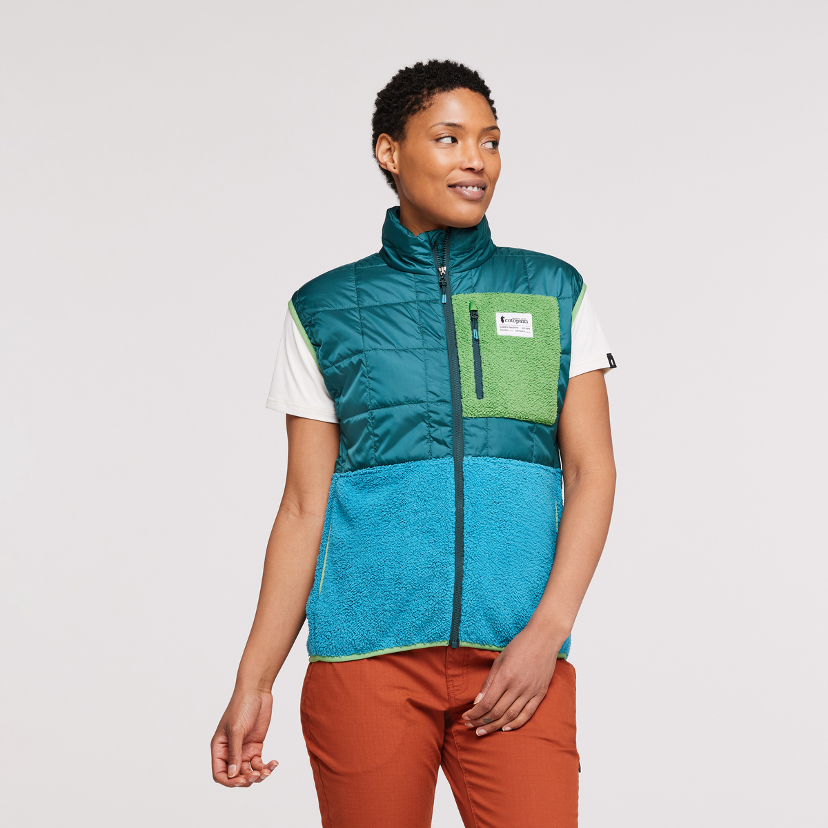 Trico Hybrid Vest - Women's, Gulf/Poolside, Model Callie