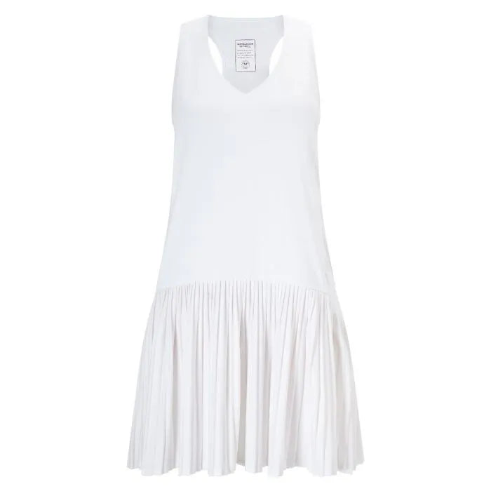 WOMEN'S SLEEVELESS PLEATED TENNIS DRESS - WHITE