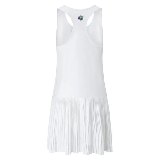 WOMEN'S SLEEVELESS PLEATED TENNIS DRESS - WHITE
