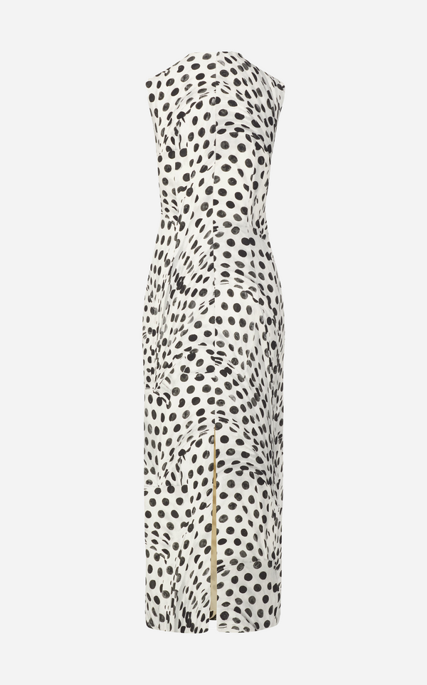 Audrey Dot Sheath Dress - Black on White Polka Dots