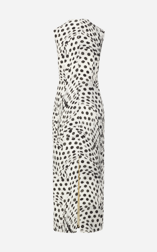 Audrey Dot Sheath Dress - Black on White Polka Dots