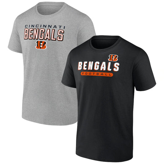 Men's Cincinnati Bengals Fanatics Branded Black/Heathered Gray Parent T-Shirt Combo Pack