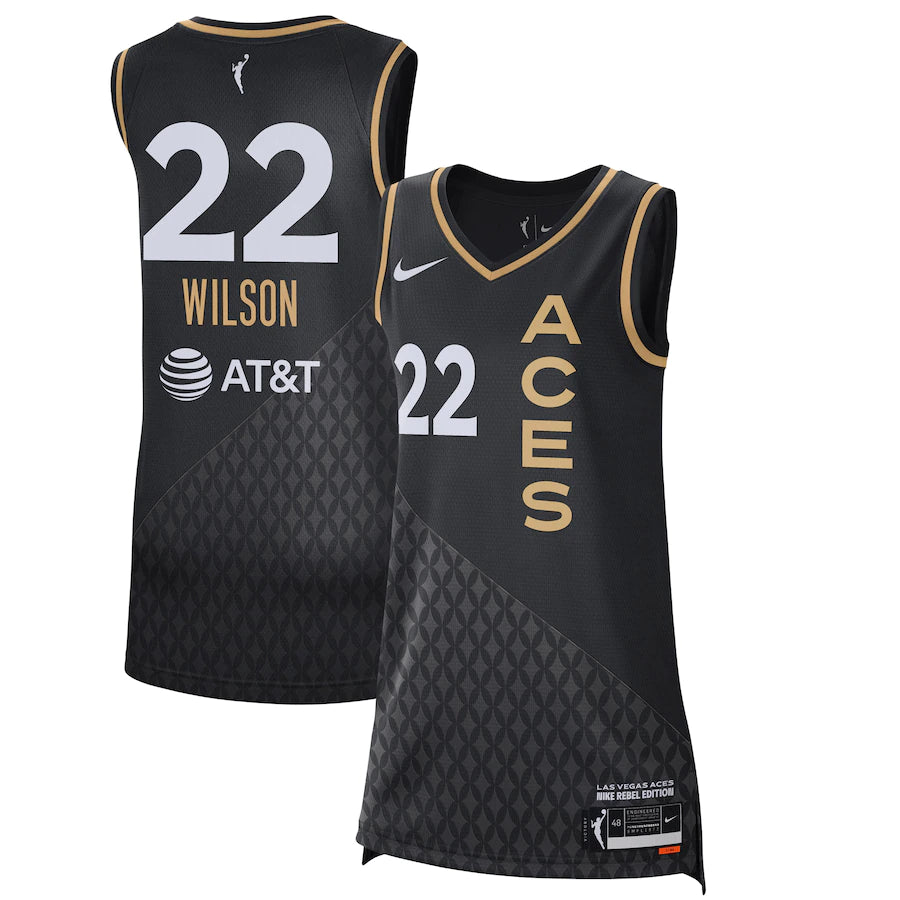 Women's Las Vegas Aces A'ja Wilson Nike Black Rebel Edition Jersey