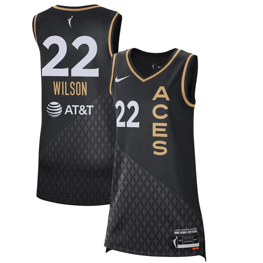 Women's Las Vegas Aces A'ja Wilson Nike Black Rebel Edition Jersey