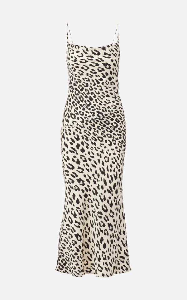 Leopard Slip Dress with Cowl Neckline