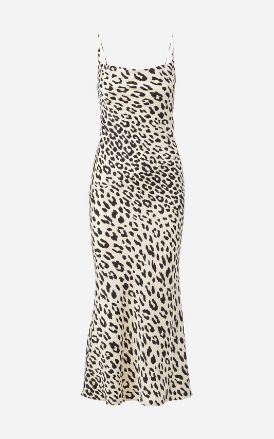 Leopard Slip Dress with Cowl Neckline
