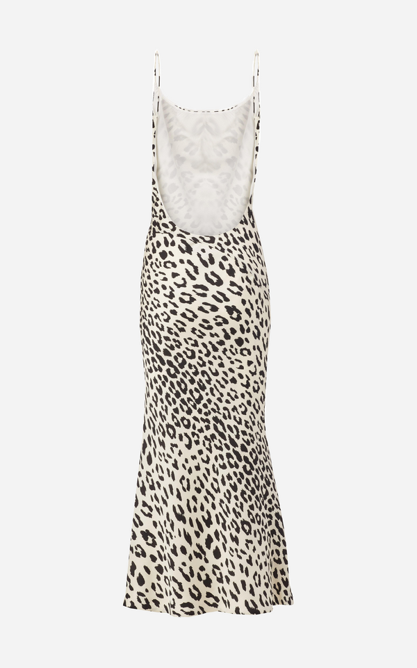 Leopard Slip Dress with Cowl Neckline