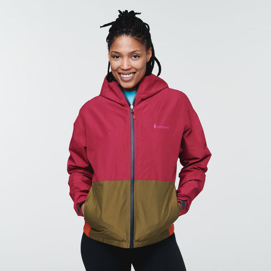 Cielo Rain Jacket - Women's, Raspberry, Model Callie