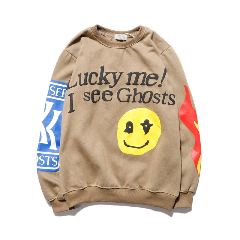 Kanye West Hoodies “Lucky me I see Ghosts”