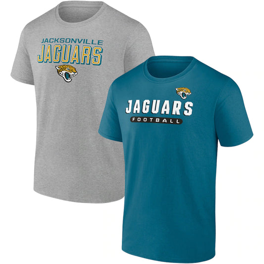 Men's Jacksonville Jaguars Fanatics Branded Teal/Heathered Gray T-Shirt Combo Pack
