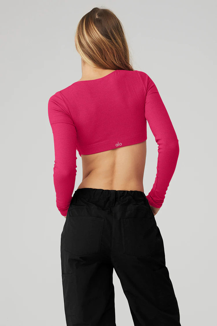 Ribbed Defined Long Sleeve Bra