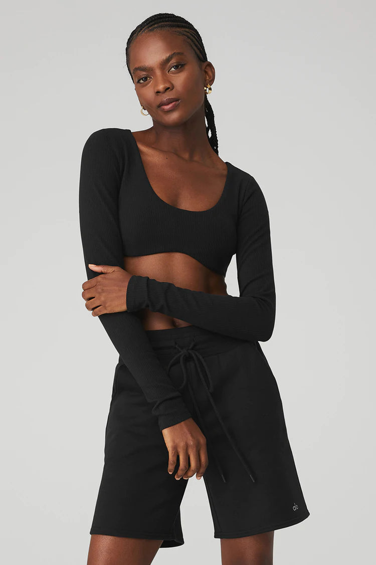 Ribbed Defined Long Sleeve Bra
