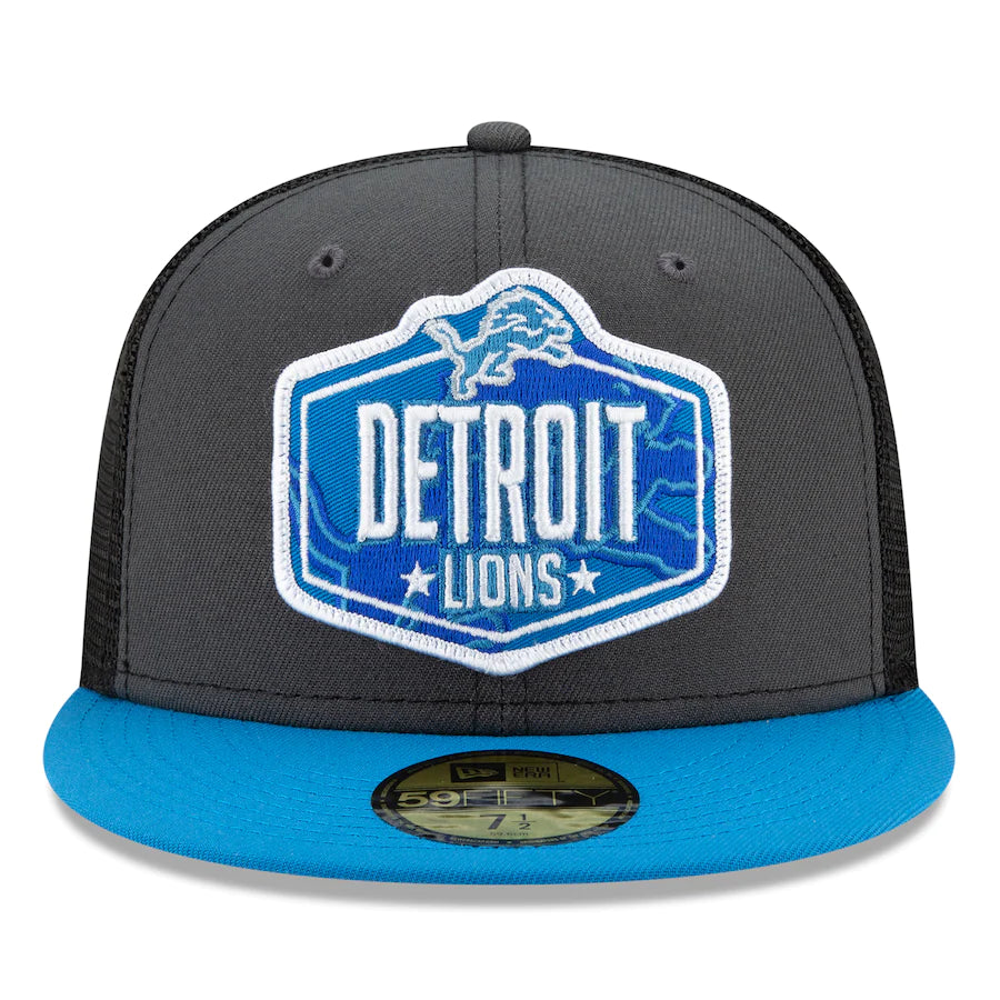 Men's Detroit Lions New Era Graphite/Blue 2021 NFL Draft On-Stage 59FIFTY Fitted Hat