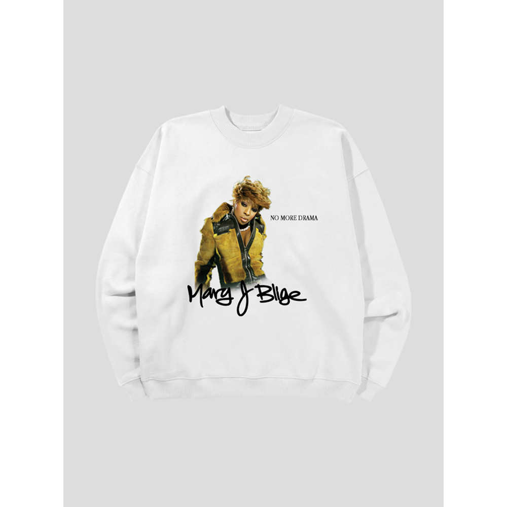 NO MORE DRAMA WHITE CREWNECK