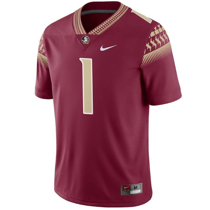 Men's Nike #1 Garnet Florida State Seminoles Football Game Jersey