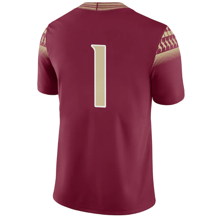 Men's Nike #1 Garnet Florida State Seminoles Football Game Jersey