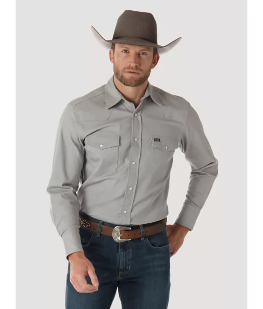 PREMIUM PERFORMANCE ADVANCED COMFORT COWBOY CUT® LONG SLEEVE SPREAD COLLAR SOLID SHIRT IN DENIM