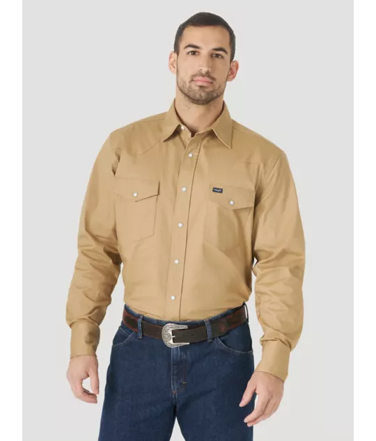 PREMIUM PERFORMANCE ADVANCED COMFORT COWBOY CUT® LONG SLEEVE SPREAD COLLAR SOLID SHIRT IN DENIM
