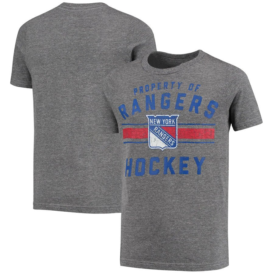Youth New York Rangers Heathered Gray Property Of Tri-Blend T-Shirt