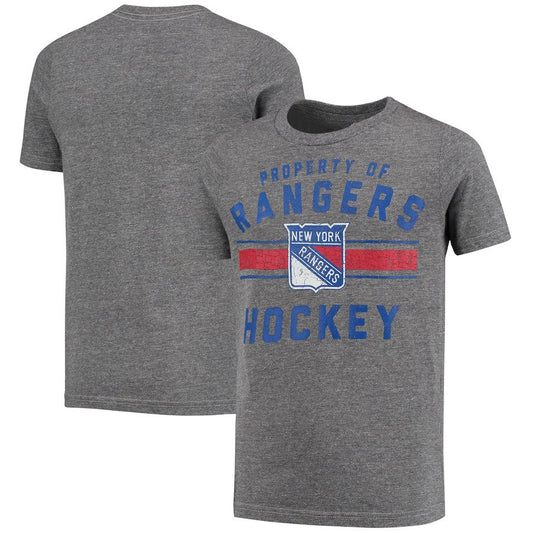 Youth New York Rangers Heathered Gray Property Of Tri-Blend T-Shirt