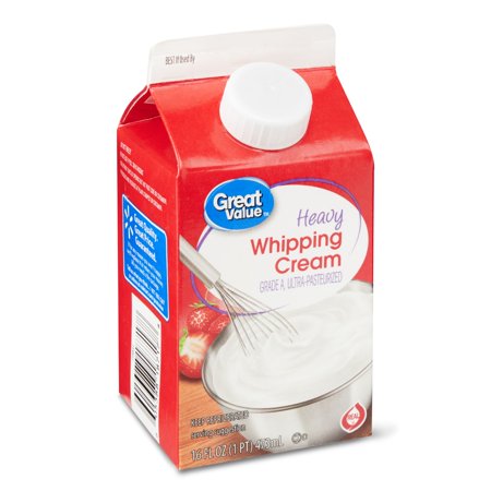 Great Value Ultra-Pasteurized Real Heavy Whipping Cream, 16 Oz