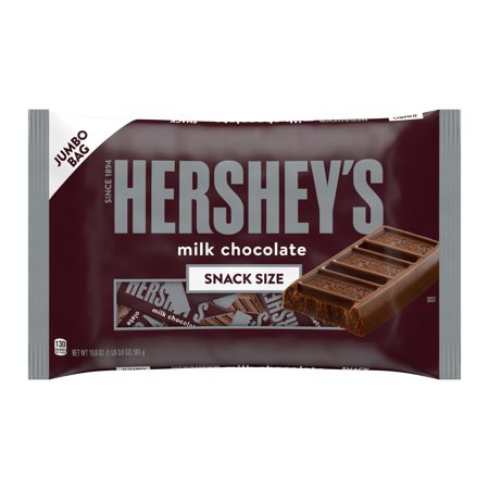 Hershey's, Holiday Milk Chocolate Snack Size Candy Jumbo Bag, 19.8 Oz.