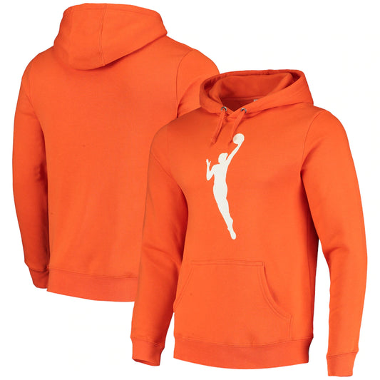 Men's WNBA Fanatics Branded Orange Logo Fitted Pullover Hoodie
