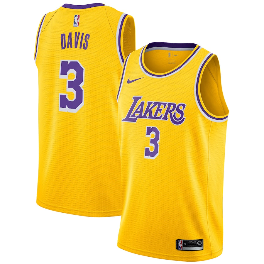Men's Los Angeles Lakers Anthony Davis Nike Gold 2019/20 Swingman Jersey - Icon Edition