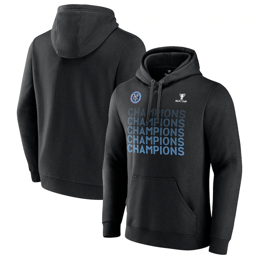 Men's New York City FC Fanatics Branded Black 2021 MLS Cup Champions Standard Pullover Hoodie