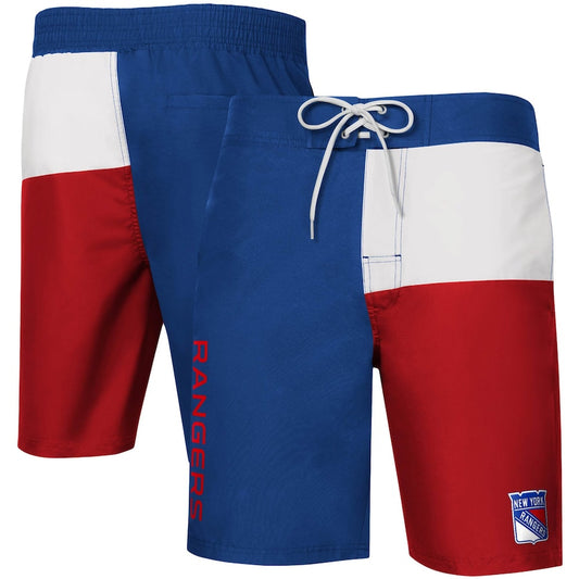 Men's New York Rangers G-III Sports by Carl Banks Blue/Red Breeze Swim Trunks