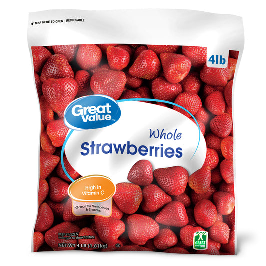 Great Value Frozen Whole Strawberries, 64 oz